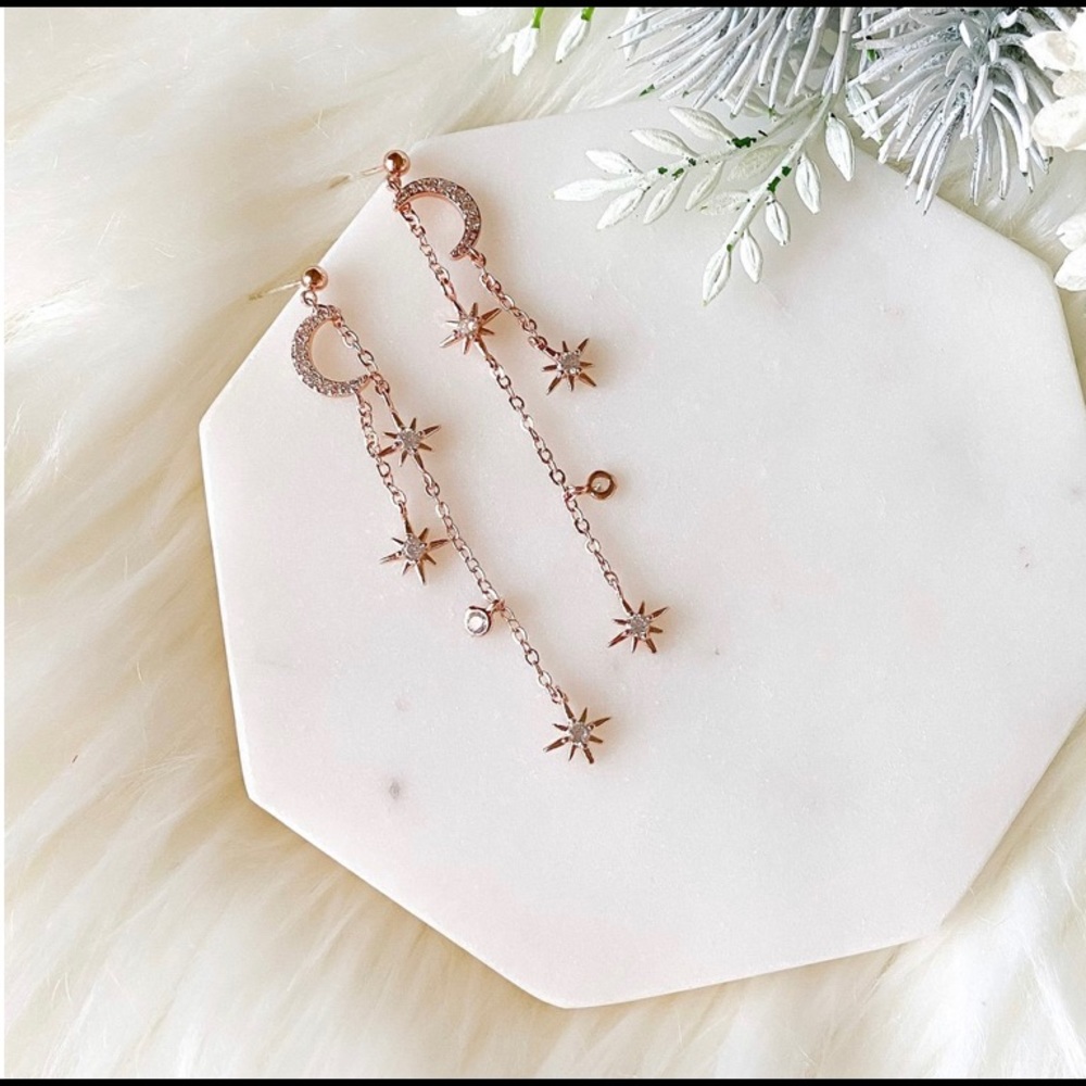 Moon Dance + Star Song Earrings - Rose Gold!